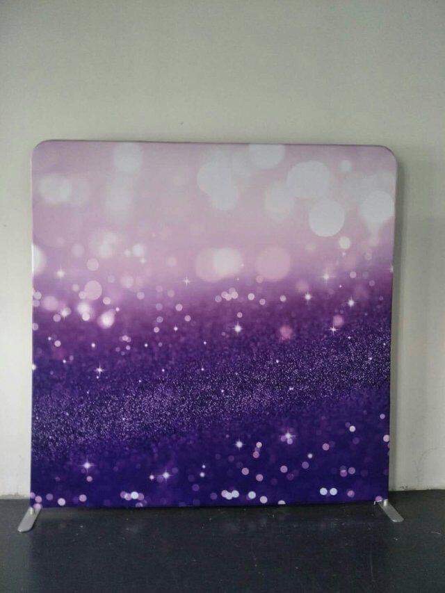 Purple photo booth backdrop