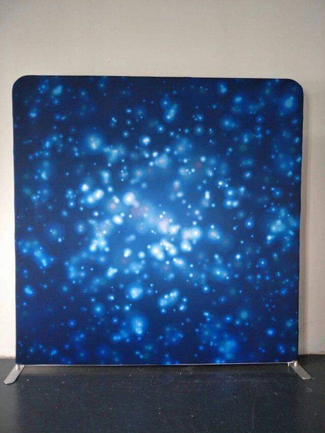 Royal blue photo booth backdrop